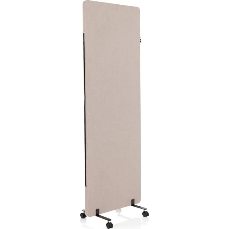 hjh OFFICE Mobile Akustik Trennwand einzeln 177 x 60 cm FLEXMIUT Stoff Taupe Raumteiler Mittelpanel mit Rollen & Gleiter 891003 – Bild 1
