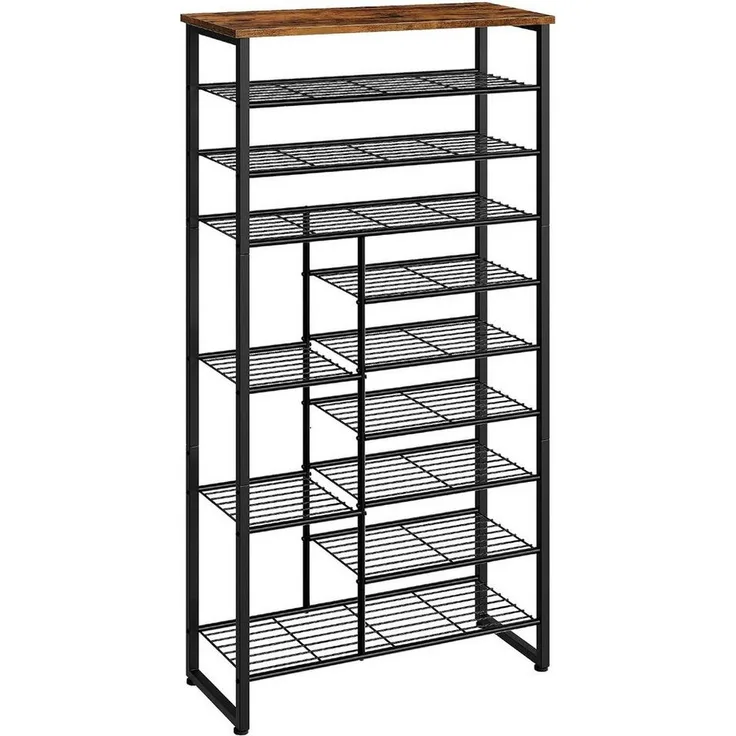 Hoobro Schuhregal, 10 Ebenen 172,5 cm, Schuhablage 27-30 Paar