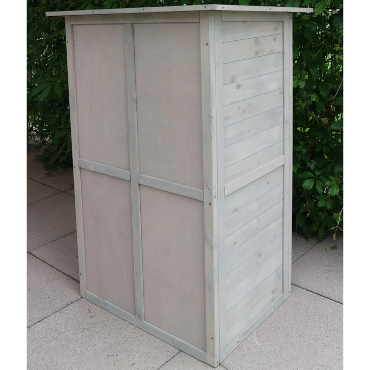 HABAU Gartenschrank "Benno" aus Holz, Grau, 76 x 56 x 117 cm – Bild 7