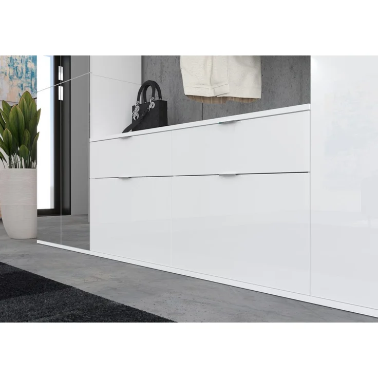 Garderobenschrank SystemX in weiß Hochglanz 212 x 193 cm – Bild 3