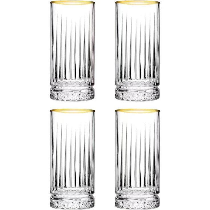 Pasabahce Golden Touch Elysia Longdrinkgläser 365 ml mit Goldrand - 4er Set – Bild 2