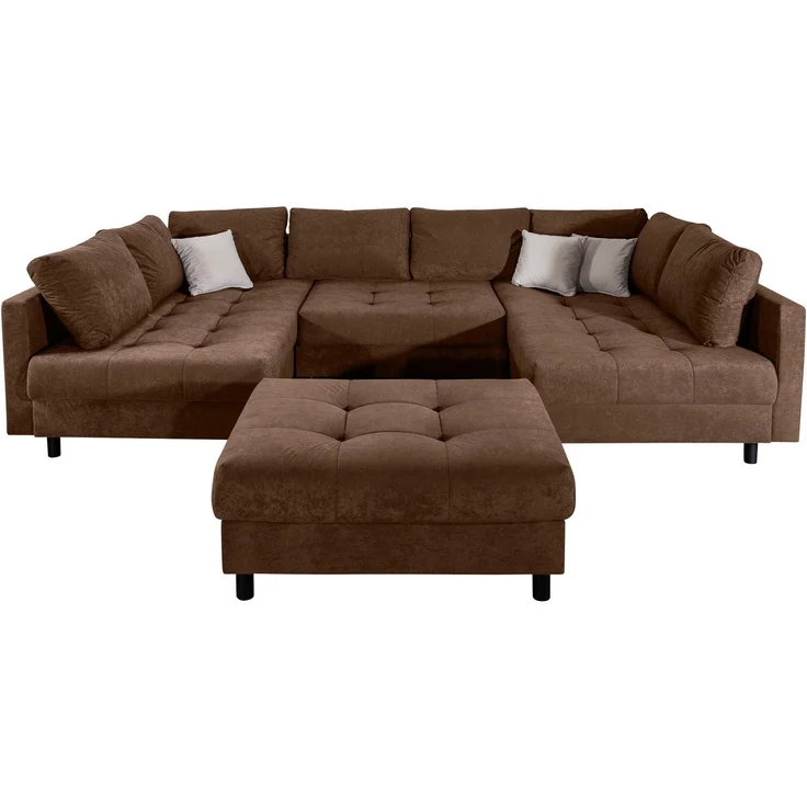 COLLECTION AB Wohnlandschaft Toni U-Form, B: 298 cm, mit Hocker & 3 Zierkissen, Federkern – Bild 1
