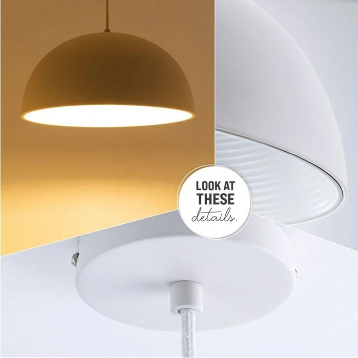 Paco Home Pendelleuchte SAWYER, ohne Leuchtmittel, Hängelampe Esszimmer Küchenlampe Hängend 1,5m Textilkabel Ã˜40,5cm – Bild 3