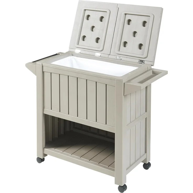 Outdoor Kühlwagen Arsita 102x47x87 cm Beige [casa. pro] – Bild 5