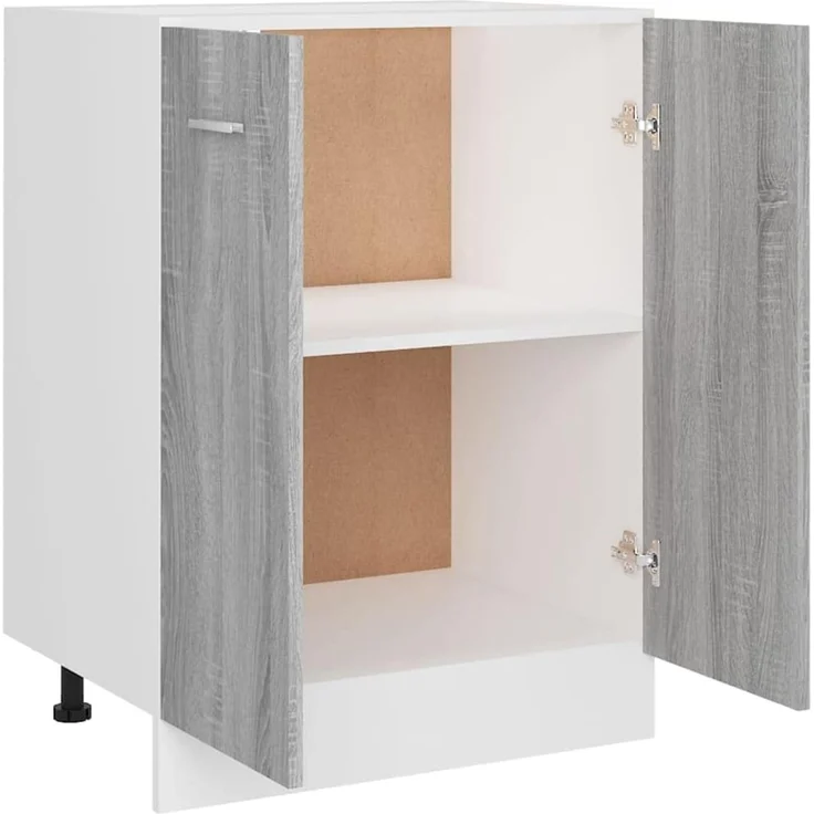 vidaXL Unterschrank, Küchenschrank mit viel Stauraum, Geschirrschrank mit 2 Türen, Küchenunterschrank Lagerschrank Schrank Küche, Grau Sonoma Holzwerkstoff – Bild 7