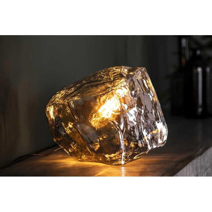 KAWOLA Tischleuchte EDESSA Tischlampe Glas silber 28 x 28 x 28 cm – Bild 1