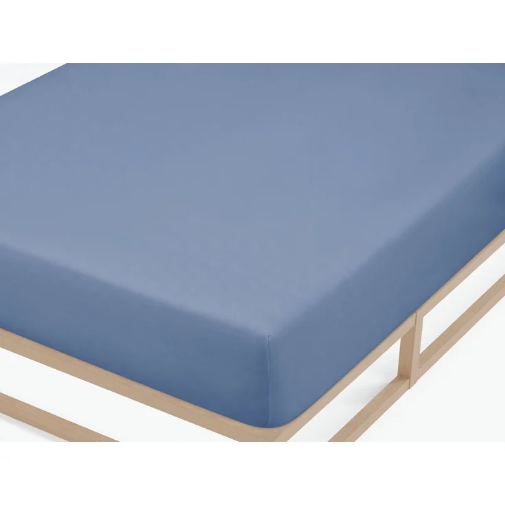 biberna Feinjersey-Spannbetttuch 0077144, blau, 1x 180x200 cm - 200x200 cm – Bild 1