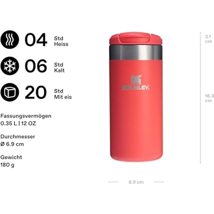 Stanley The AeroLight? Transit Mug 0.35L Hot Coral – Bild 2