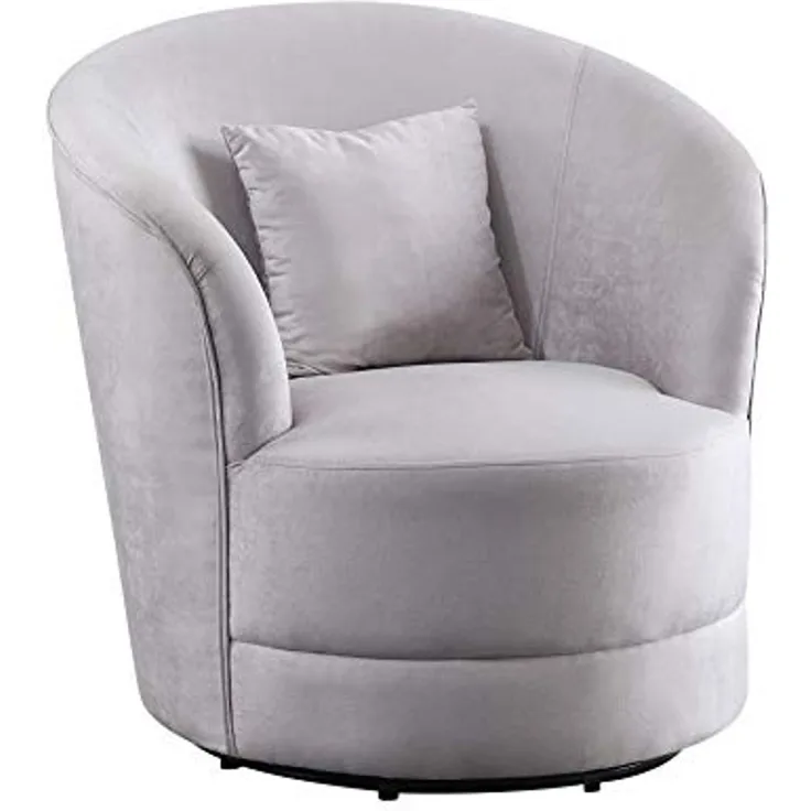 Atlantic Home Collection Sessel Colin, 360Grad, Samt, Grau, BxTxH: 84 x 85 x 84 cm