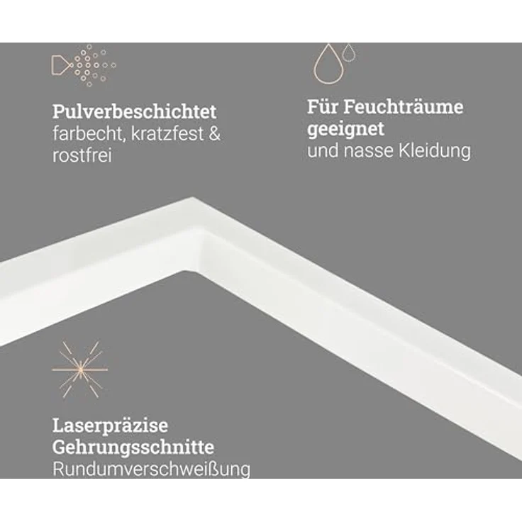 Natural Goods Berlin Wandgarderobe Kleiderstange RECHTECK (Einzel, 1 St), Kleiderständer, Garderobenhalter, Wandhalterung, Kleiderstange – Bild 6