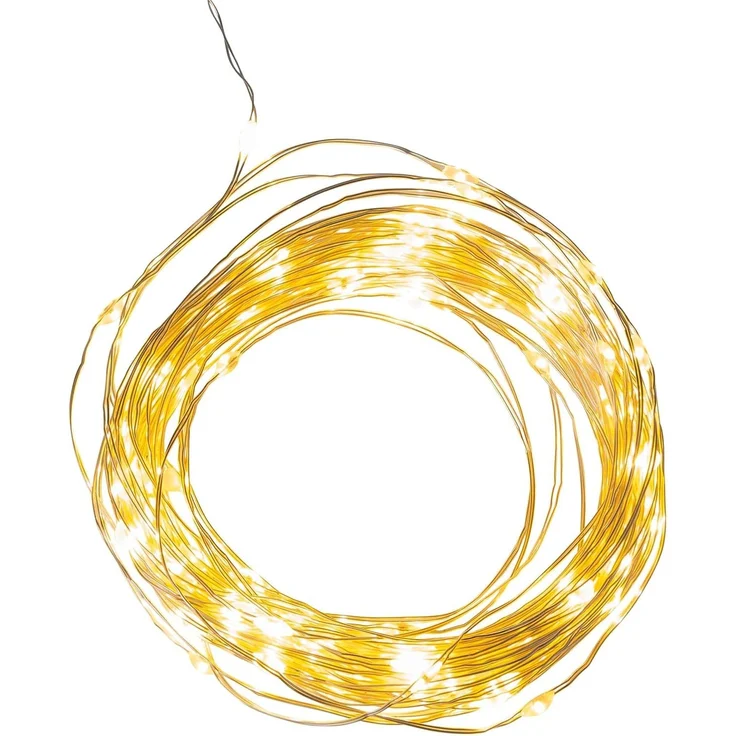 Idena 31483 - LED Micro Lichterkette mit 120 LEDs in Warmweiß, mit USB Stecker und Schalter, ca. 13,5 m lang, Deko für Innen, zum Basteln, als Party Deko, Weihnachtsdeko, zur Hochzeit – Bild 3