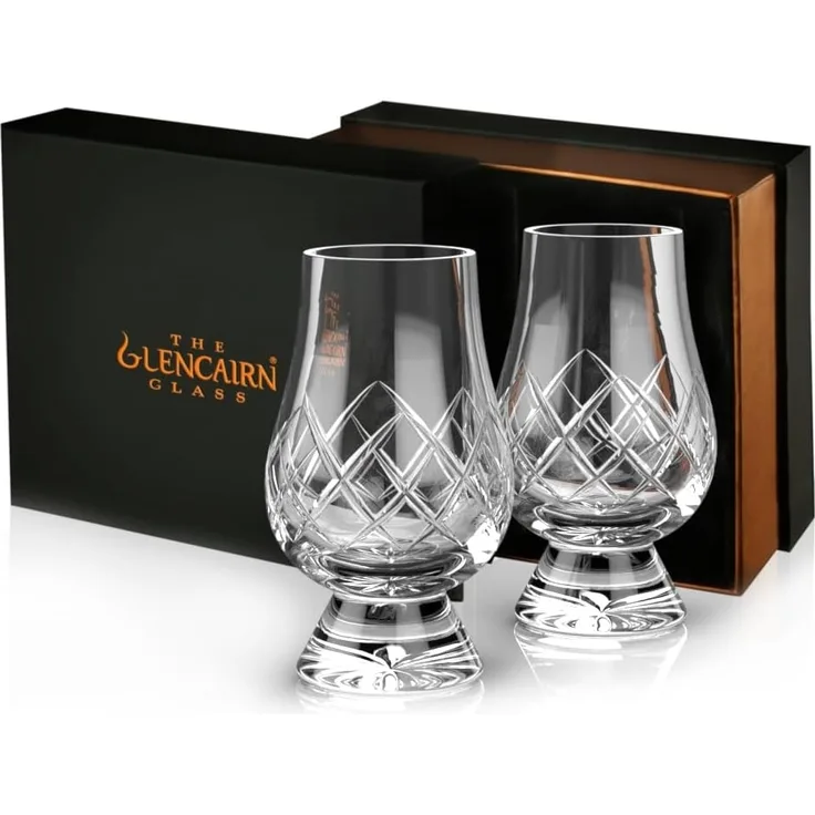 The Glencairn Cut Crystal Whisky Tasting Glass - Set of Two in Presentation Box