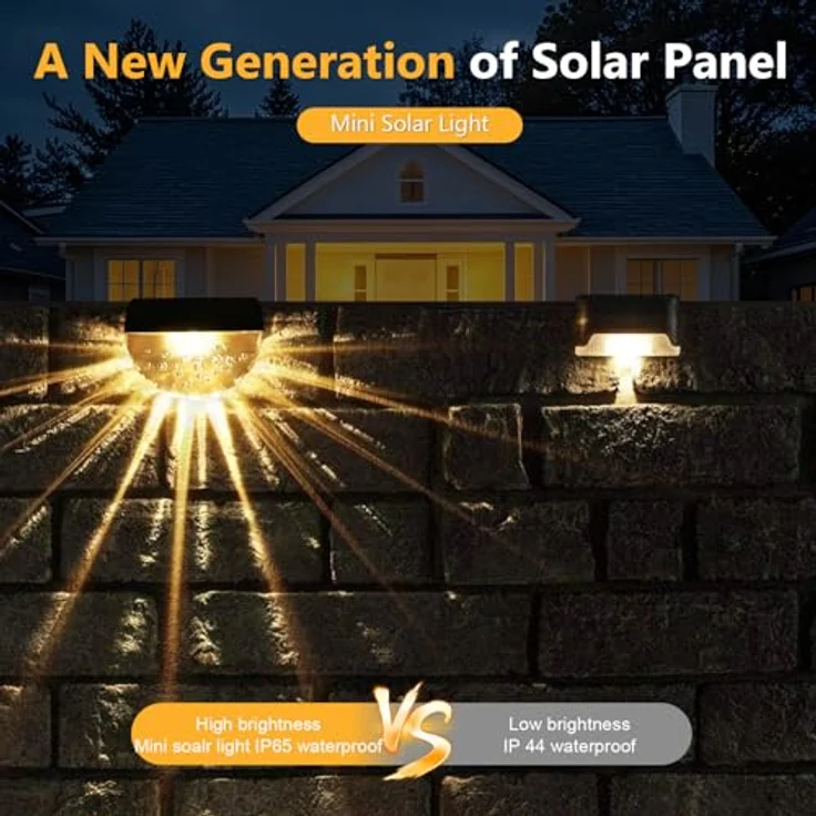 Auting Solarlampen für Außen, 4 Stück Wegbeleuchtung 2 Modi LED Warmweiß/Farbwechselnde Beleuchtung ,Wasserdichte Solar Lampe für die Garten Dekoration,Treppe,Gartenwege, Schwarz – Bild 3