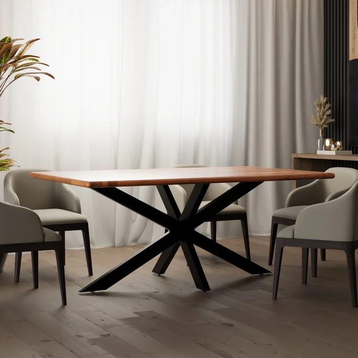 CLP Tischbeine Hardwick aus Stahl in Sternform Höhe 71 cm,schwarz 150x78x71 cm – Bild 3