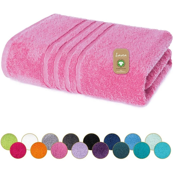 Lavea Badetuch Bali Duschtuch 100x150 cm Duschtuch 70x140 cm, Weiches Bio-Baumwollfrottee (1-St), Handtuch, GOTS-zertifiziert, extra saugstark mit 500g/m² – Bild 1