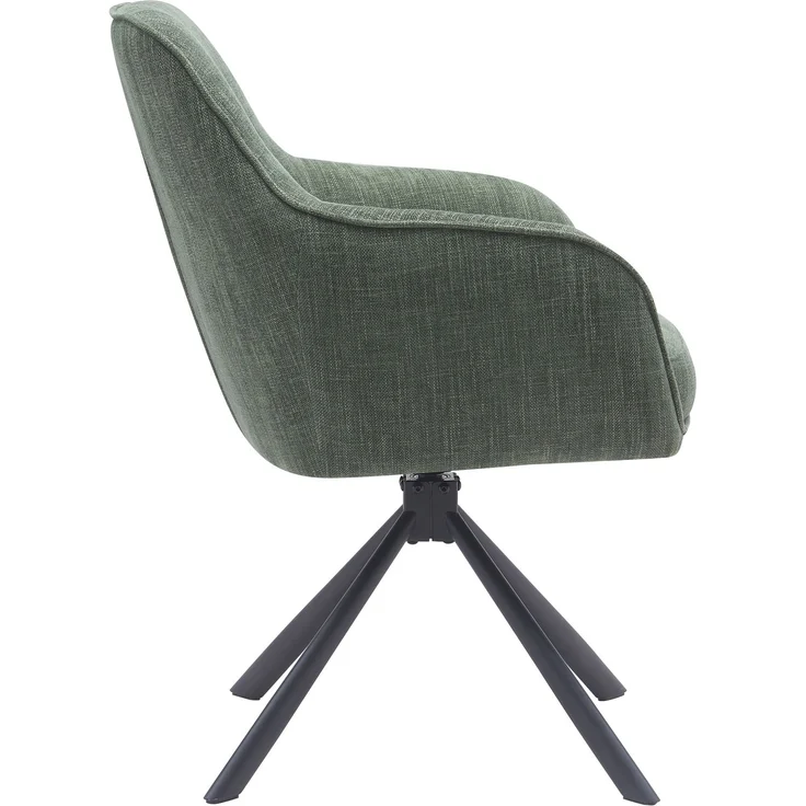 Armlehnstuhl >Avola< (2er-Set) Federkern, Drehfunktion, in Waldgrün - 57x87x65 (BxHxT) – Bild 6