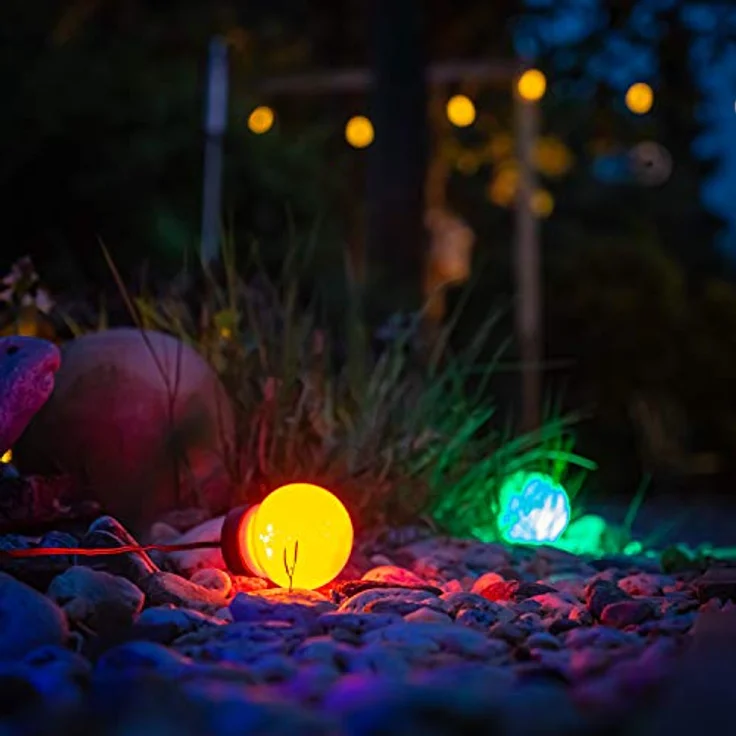 INtrenDU Party Lichterkette bunt, 9,5m mit 20 großen Kugeln Ø5cm, wasserfest (IP44) für innen und außen, Geburtstagsdeko, Hochzeit – Bild 4