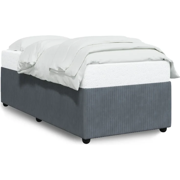 vidaXL Bettgestell ohne Matratze Dunkelgrau 90x200 cm Samt 3284983 – Bild 2
