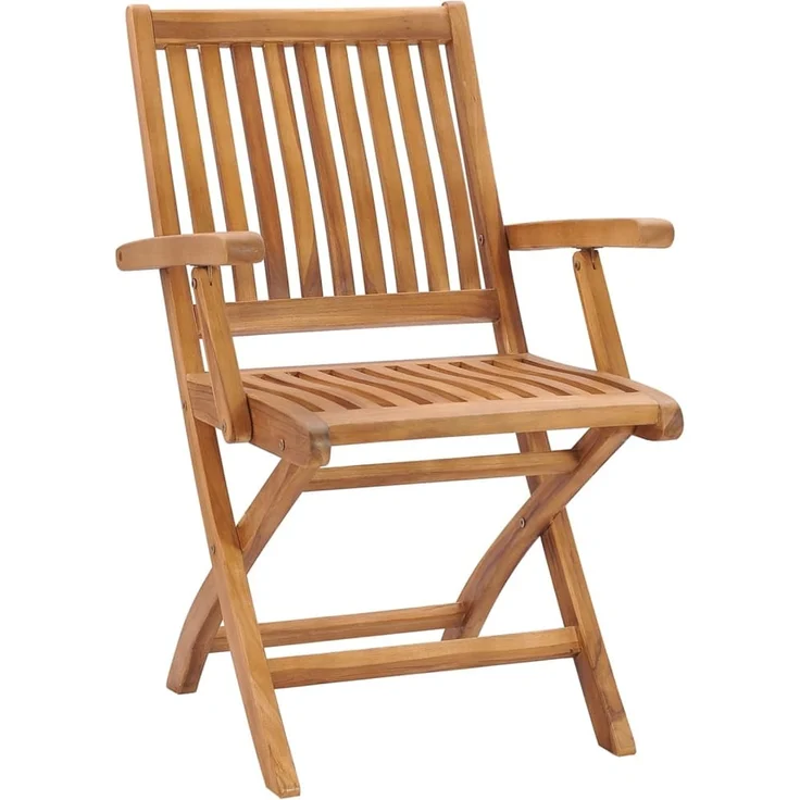 vidaXL Klappstühle mit Kissen, 6-teilig, Massivholz Teakholz 3072772 – Bild 3