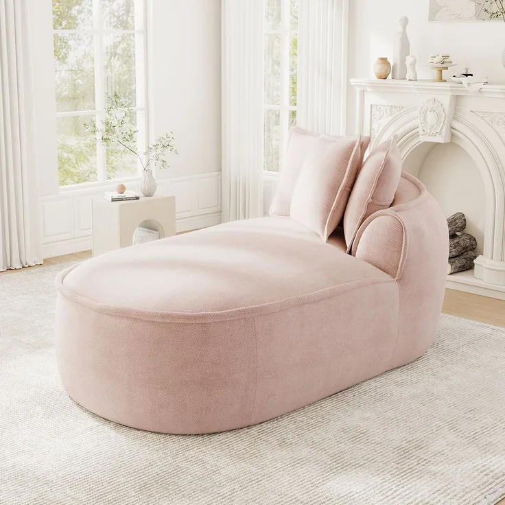 ZUBALIYA SchlafSofa mit Chenille - Bezug, mit breiten Armlehnen, mit Schaumstoffpolsterung, aus Chenille, für Wohnzimmer und Apartments