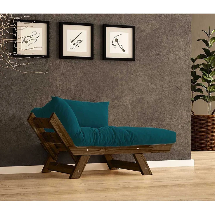 Skye Decor 'CPT8138-140' Garten-Sessel, Walnuss / Petrolgrün, 108-140 x 75 cm – Bild 2