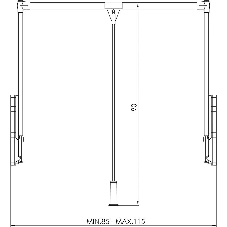 SO-TECH® Kleiderstange Kleiderlift mit Teleskop-Breitenverstellung 850 - 1150 mm, Tragkraft 15 kg – Bild 6