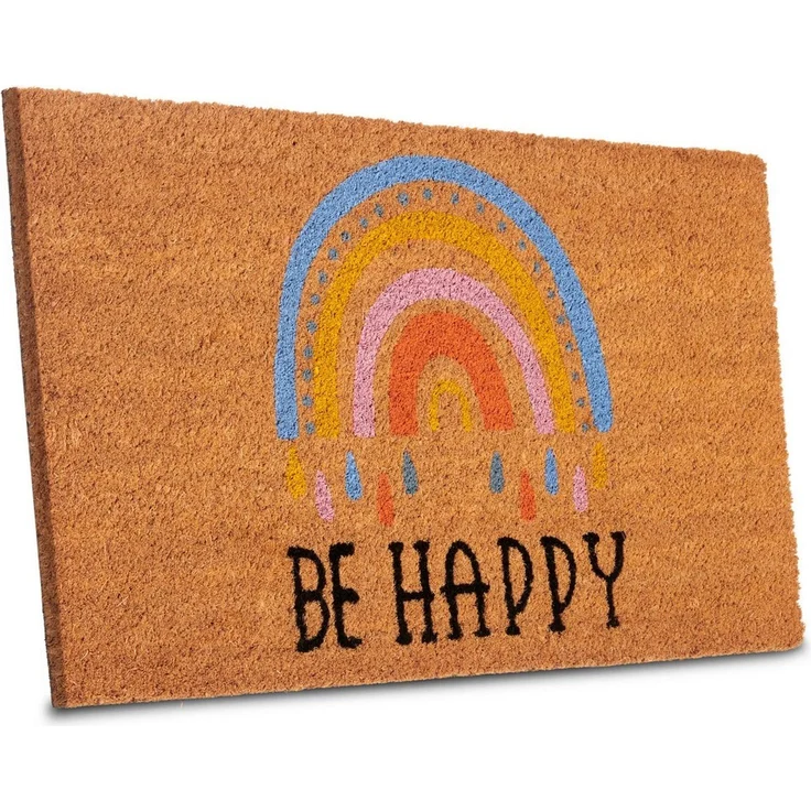 HANSE Home Fußmatte Kokos Be Happy, Türmatte, rechteckig, Höhe: 15 mm, Schmutzfangmatte, Rutschfest, Outdoor, Innen, Außen, Kokosmatte, Flur – Bild 3