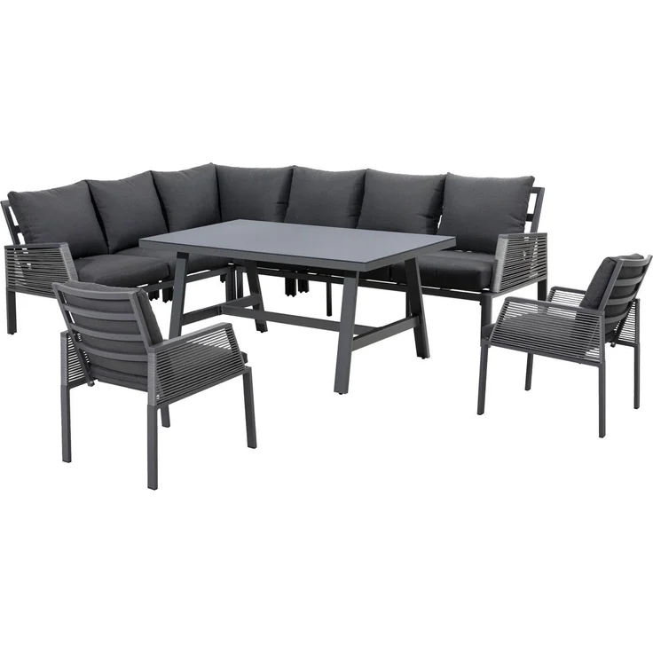 Primaster 'Girona' Gartenmöbel-Set für 8 Personen, Aluminiumgestell / Polyester grau – Bild 1