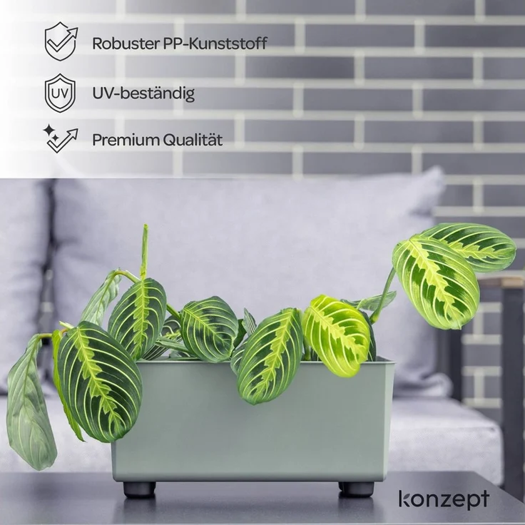 KONZEPT Blumenkasten Blumentöpfe mit Füßen, rechteckig – kleine Blumenkästen 4,2 L (1 St), 284 x 168 x 173 mm, ideal für Fensterbank & Zimmerpflanzen – Bild 3
