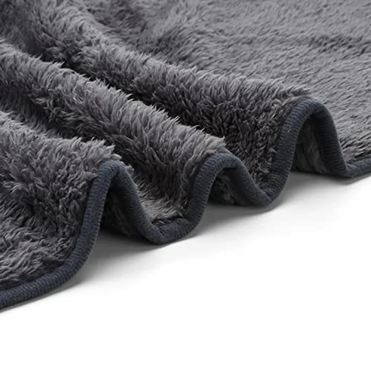 Nobleza Hundedecke Weiche Fleecedecke Waschbare Deck für Haustier Hunde Katzen Welpen Weiche Warme Matte, Grau 160 * 120cm – Bild 4