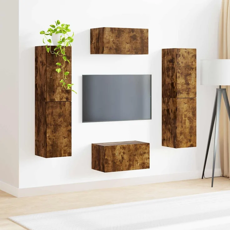 vidaXL TV-Schrankset 6 stk. 31 x 30 x 60 cm Räuchereiche 3409128 – Bild 4