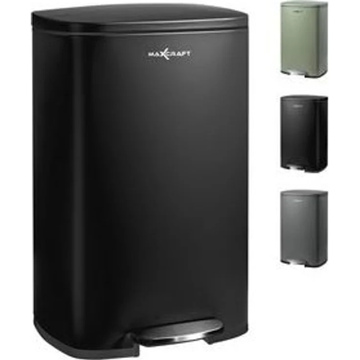 MAXCRAFT Mülleimer / Treteimer mit Soft Close Deckel - 50 Liter in Schwarz – Bild 6
