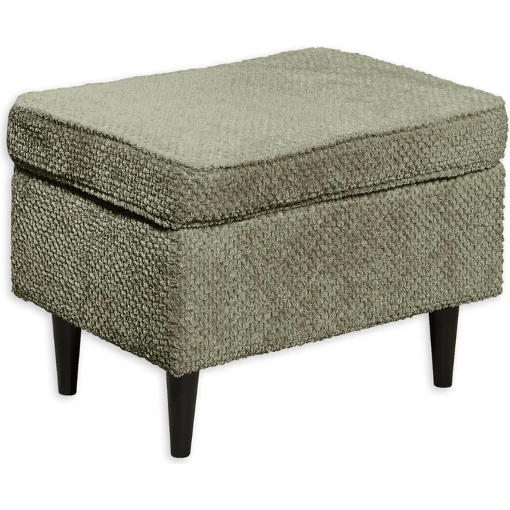 Stella Trading Oskar Fußhocker gepolstert, Olive - Vintage Polsterhocker für Sessel, Couch und Sofa - 63 x 43 x 42 cm (B/H/T) – Bild 1