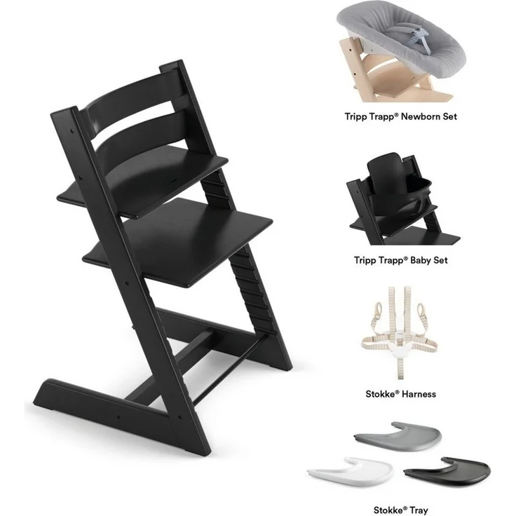 Stokke 'Tripp Trapp' Hochstuhl, black, höhenverstellbar, Buche massiv, bis 110 kg – Bild 3