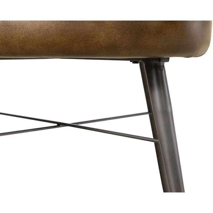 Stuhl Echtleder 55x62x84 dunkelbraun IRON LABEL #30 – Bild 5