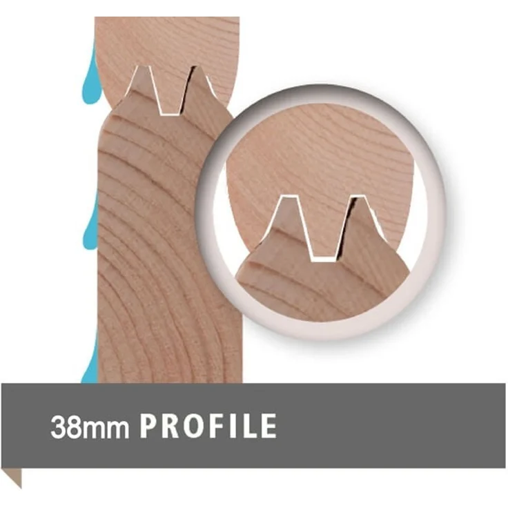 Blockbohlenhaus Felsenau 5 - 372x282 cm, 38 mm naturbelassen, Karibu – Bild 6