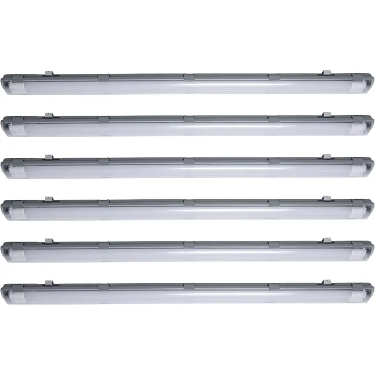 6x LED Wannenleuchten, 4000 Lumen, Neutralweiß, L 156 cm, VT-15022