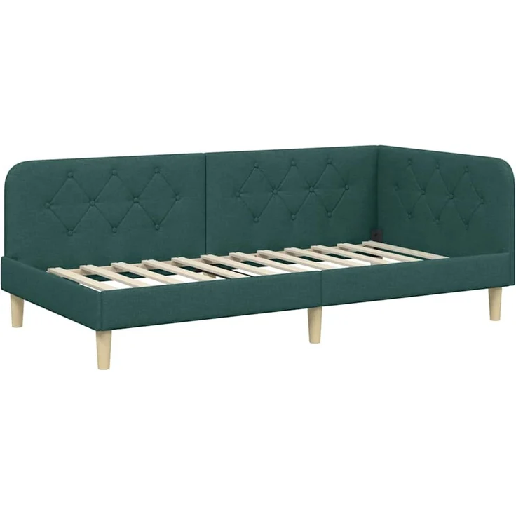 vidaXL Eckbettgestell Dunkelgrün 90 x 190 cm Stoff 3394113 – Bild 5