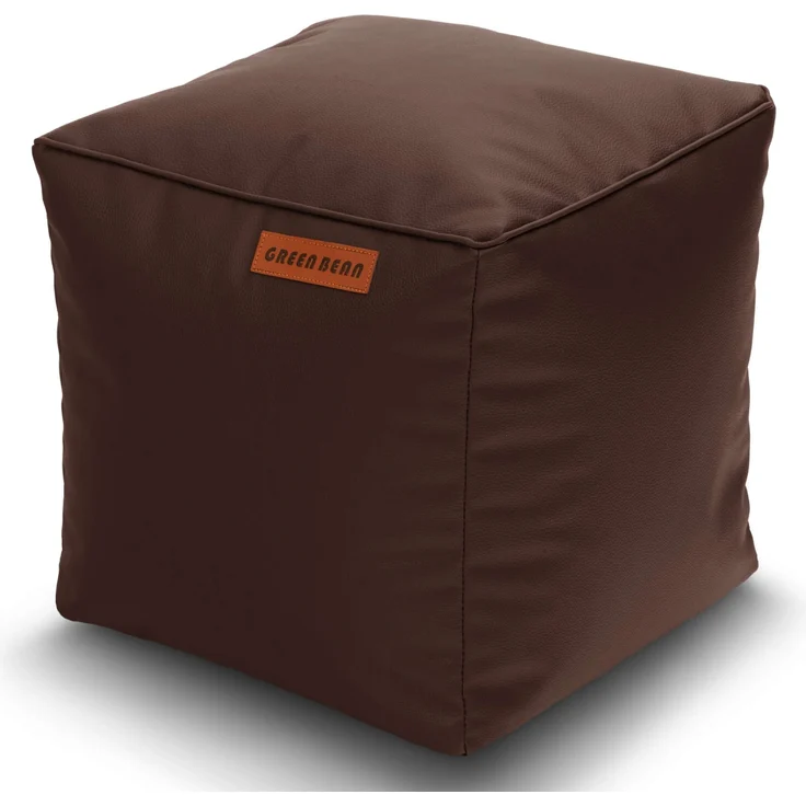 Green Bean® Sitzhocker aus Kunstleder - Pouf mit EPS Perlen Füllung - 40 x 40 cm - perfekte Ergänzung zum Sitzsack - Dunkelbraun – Bild 1