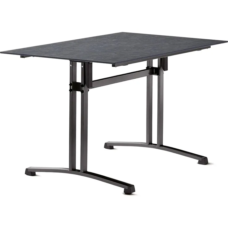 Sieger 5360-30 Boulevard-Klapptisch mit Polytec Tischplatte, Stahlrohr Schiefer / Anthrazit 80 x 117 x 120 cm
