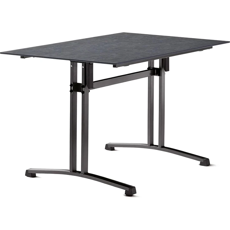 Sieger 5360-30 Boulevard-Klapptisch mit Polytec Tischplatte, Stahlrohr Schiefer / Anthrazit 80 x 117 x 120 cm – Bild 1