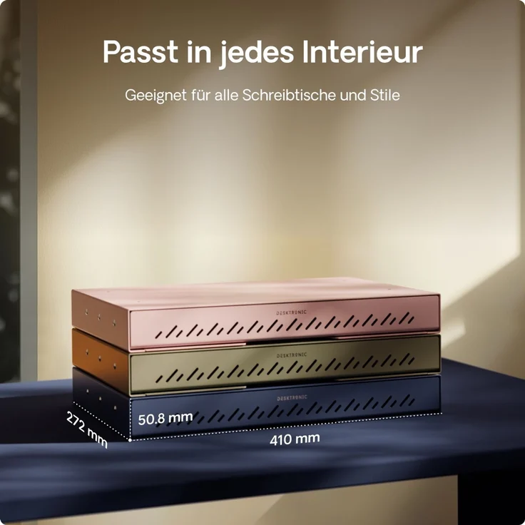 Schubladen-Organizer unter dem Schreibtisch, 41 x 27 x 5 cm, Hochwertiger Stahl, Ausziehbarer Platzsparer Blau – Bild 9