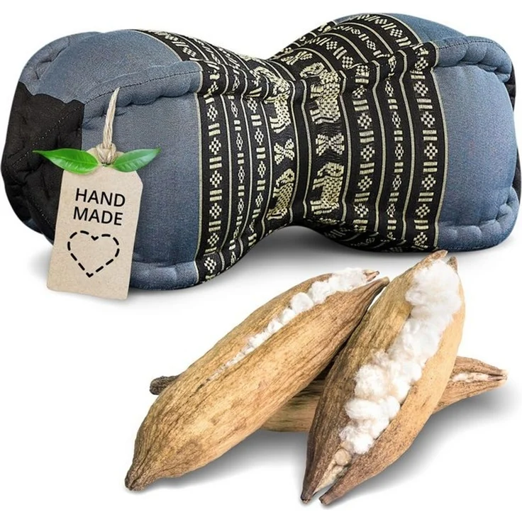 livasia Nackenstützkissen Papayakissen, vegan und handgefertigt, Ø 13x43 cm, Kapok – Bild 4