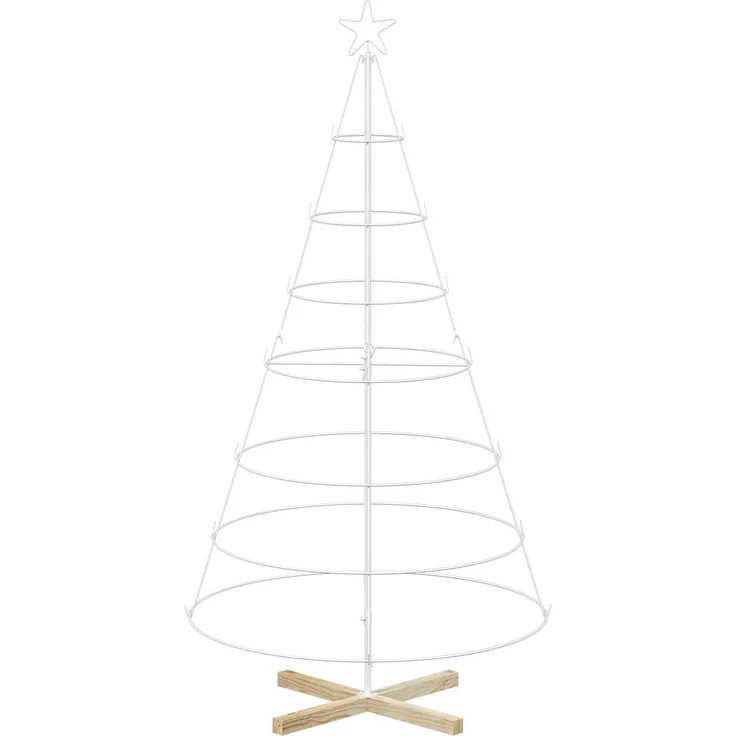 vidaXL Metall Weihnachtsbaum KUOPIO 180 cm Stahl Weiß 42053814 – Bild 2