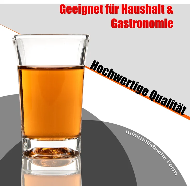 BigDean 6er Set Schnapsgläser 4cl - Shotgläser aus Glas - Spülmaschinenfest - Shot Gläser für Wodka, Ouzo, Sambuca, Tequila, etc. - Pinnchen, Stamperl, Schnapsbecher – Bild 7