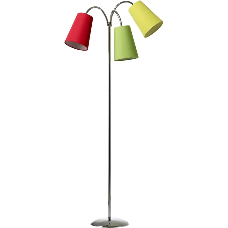Salsa Stehlampe Chrom inkl. roten grünen und gelben Schirm