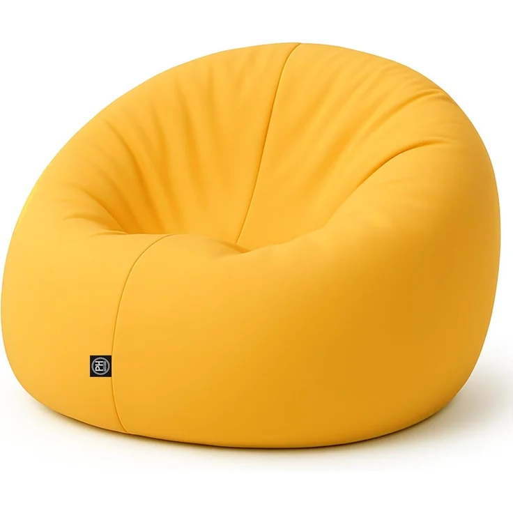 PATCH HOME 2-in-1 Sitzsack Sessel - Gaming Bean Bag mit Reißverschluss - Bereits befüllt, Ergonomisch & Robust für Kinder & Erwachsene (Gelb, 155cm) – Bild 1