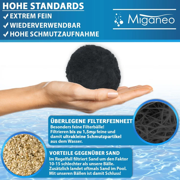 Miganeo Filterbälle Superfine Pro mit Netz | 700 g – Bild 3