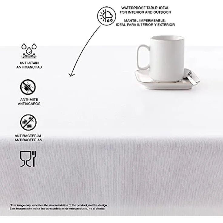 Belum Tischdecke mit Karomuster, fleckabweisend, kariert, 300x140 cm, fleckenabweisende Tischdecke, kein Wachstuch, Blau – Bild 8