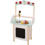 roba Eisstand - Holz - mit Zubehör - 3 Stoffeiswaffeln - 6 Eiskugeln aus Plüsch - ab 3 Jahren